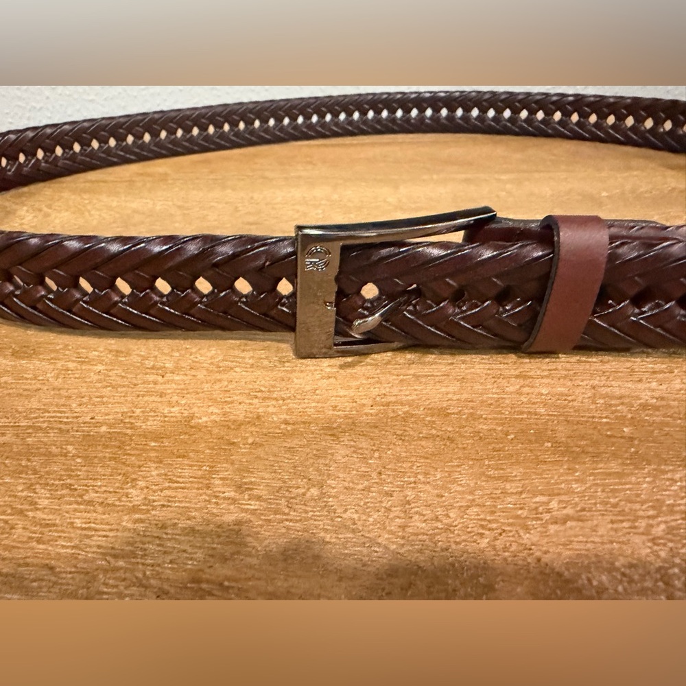 CHAOREN Brown Leather Braided Belts Men 1-1/8" Men’s Casual Woven Belt Size 36
